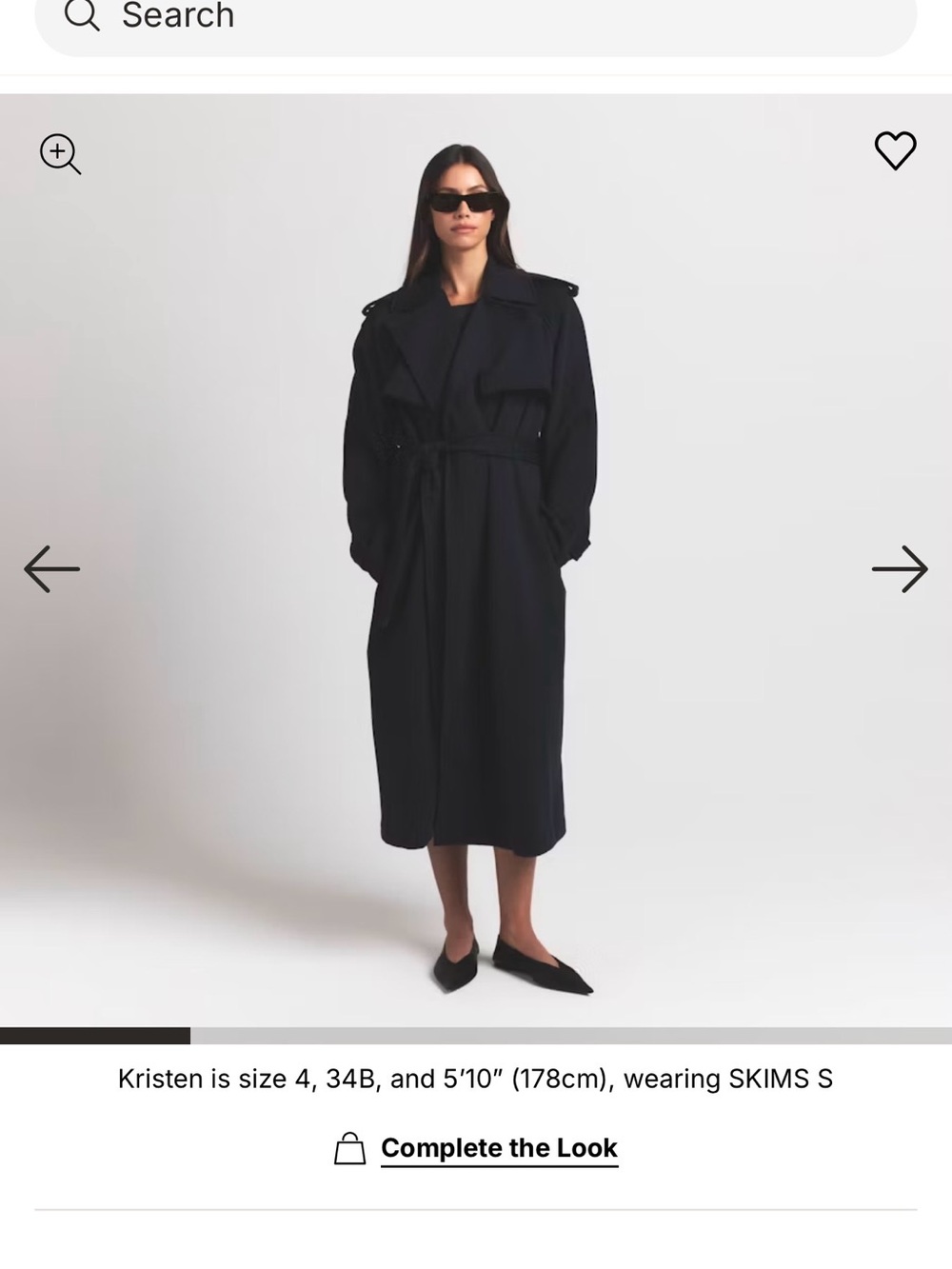 SKIMS BOYFRIEND FLEECE OVERSIZED TRENCH COAT BLACK NWT